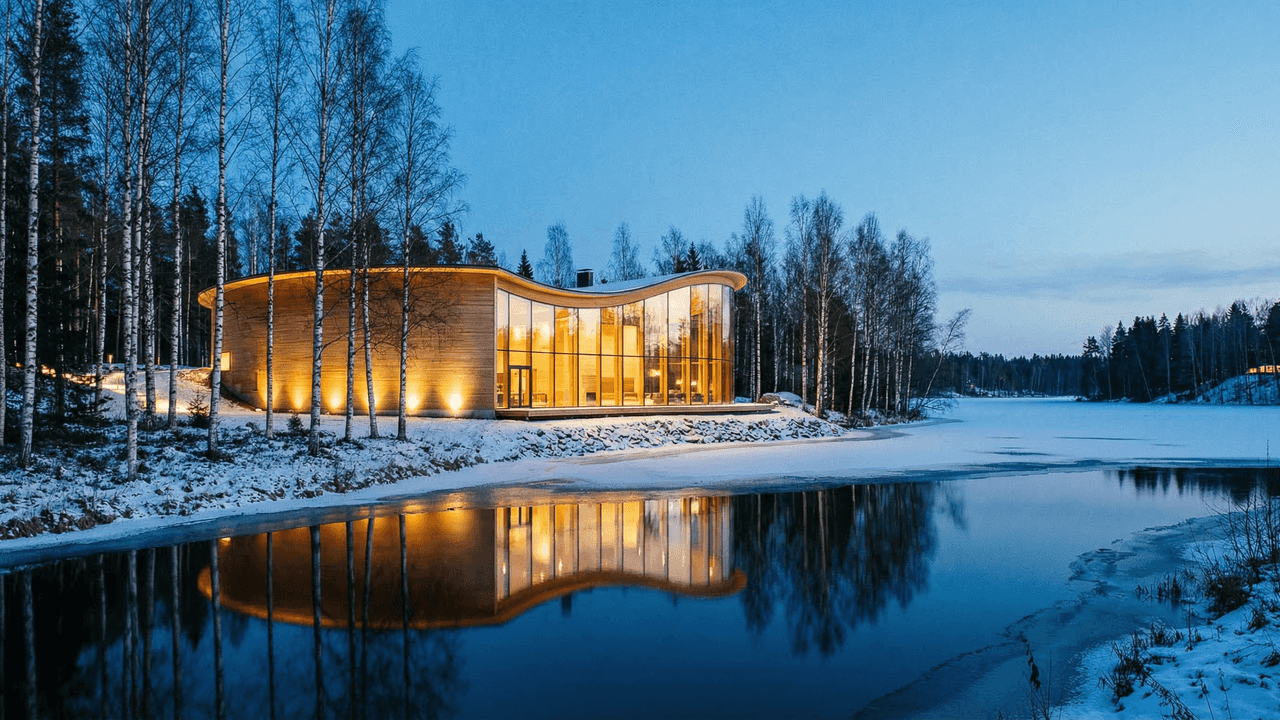 Smits architectuur in het blauwe uur