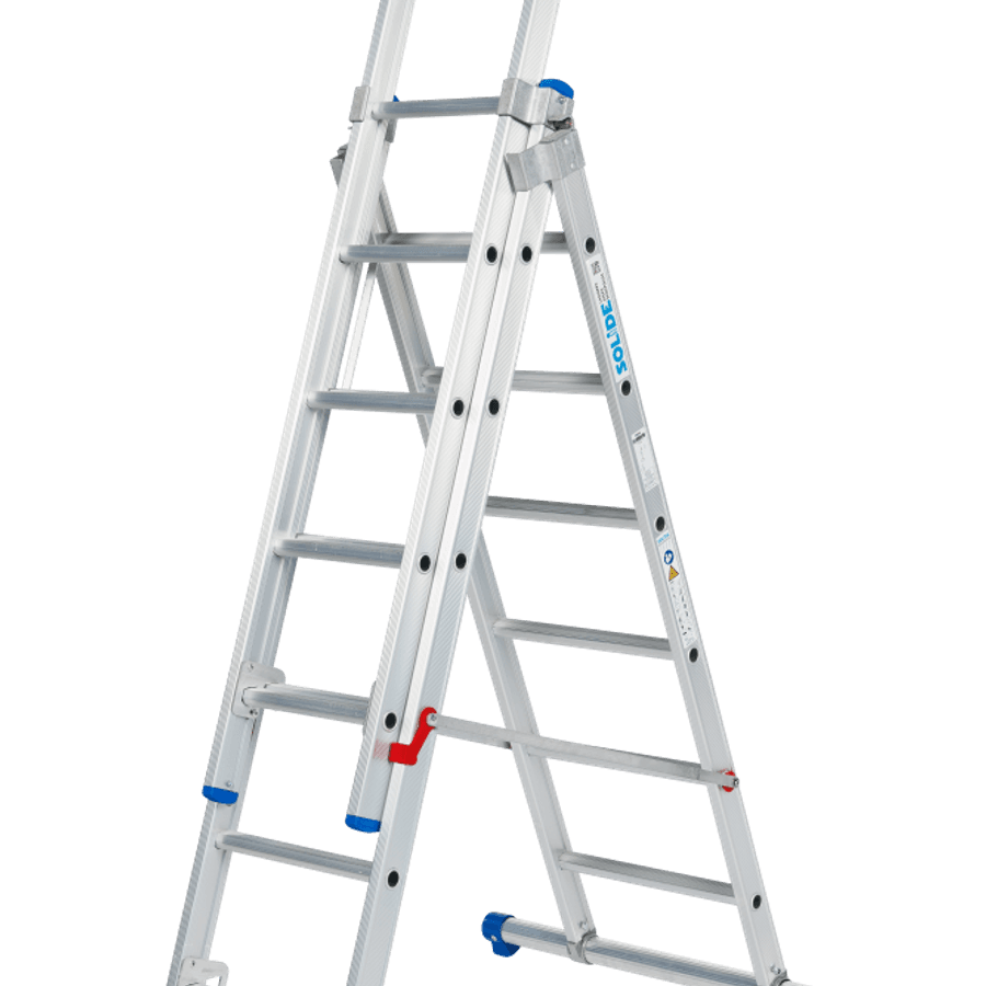 Solide Schuifladder / 3 x 6, rechte voet, reform, STAB390,