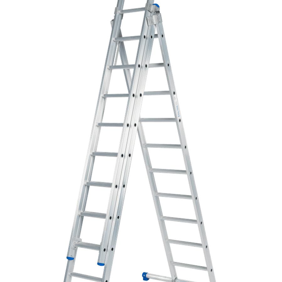 Solide Schuifladder / 3 x 10, rechte voet, reform, STAB3124