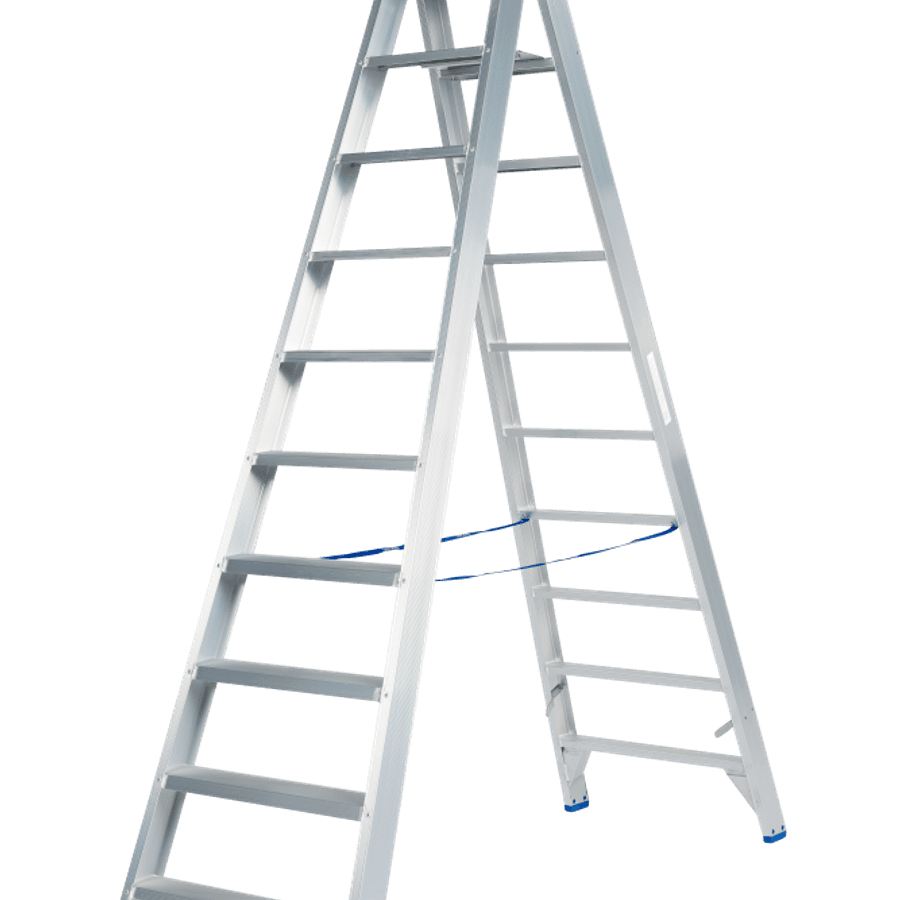 Solide Dubbele trapladder / 2x10 treden