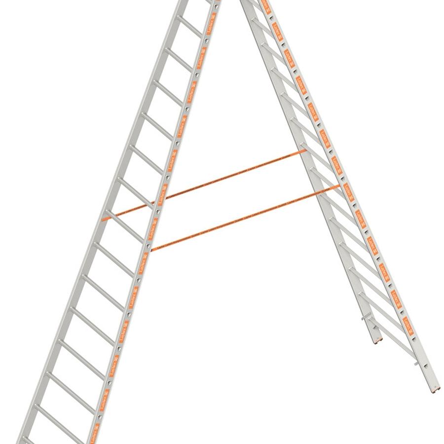 Layher dubbele Ladder 4,65m 2x16 Sporten Aluminium TOPIC