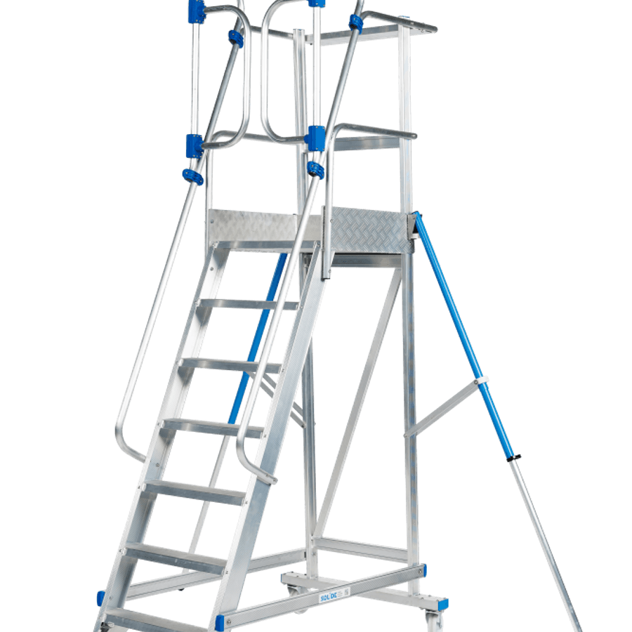 Solide Mobiele bordestrap / 7 treden met zelfsluitende