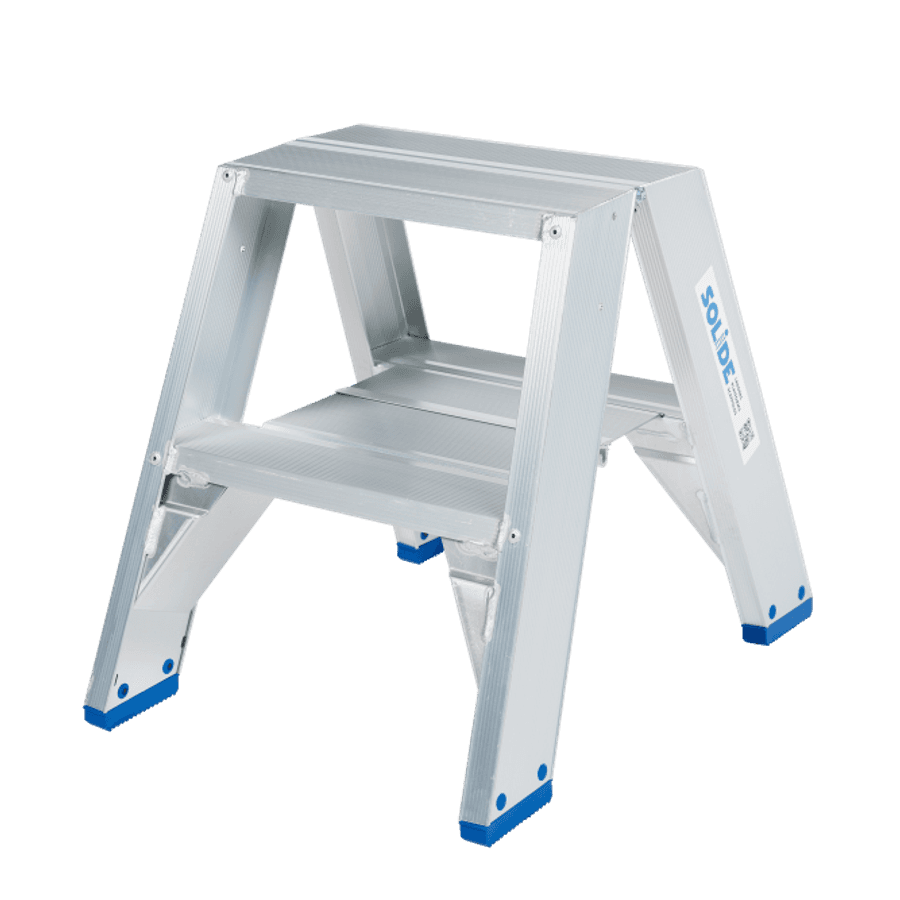 Solide Dubbele trapladder / 2 x 2 treden