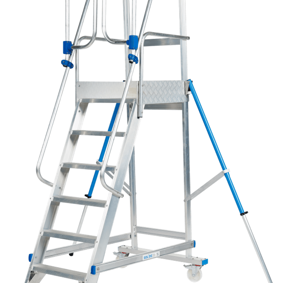 Solide Mobiele bordestrap / 6 treden met zelfsluitende
