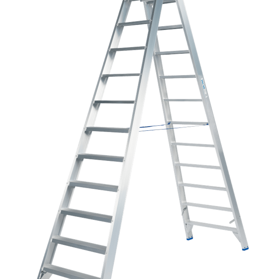Solide Dubbele trapladder / 2x12 treden