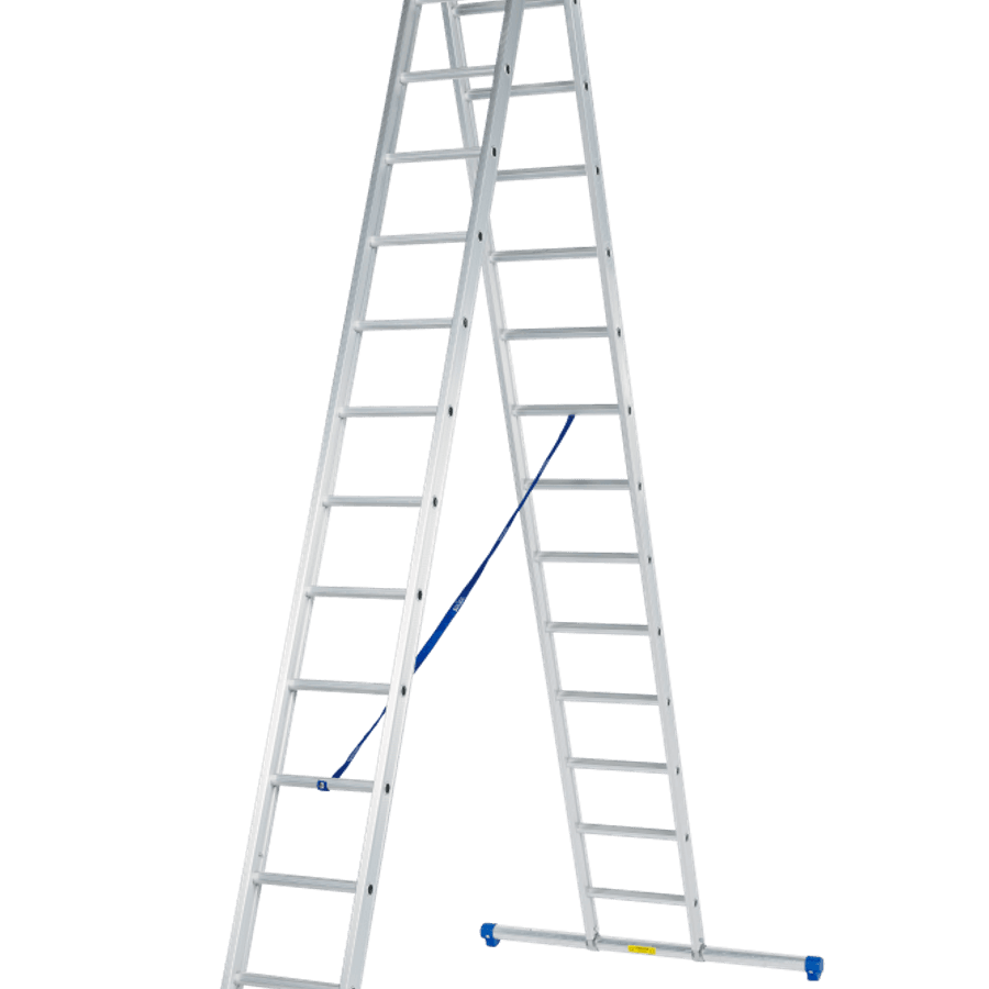 Solide Schuifladder / 2 x 14, rechte voet, reform,