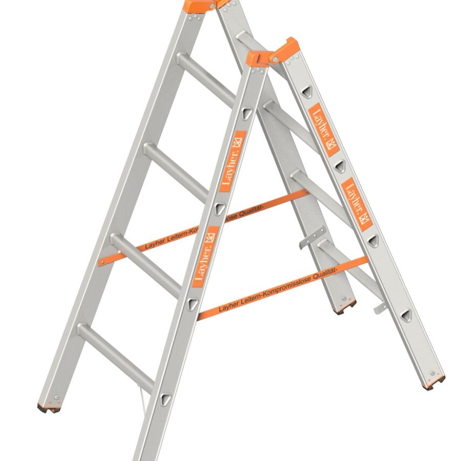 Layher dubbele Ladder 1,3m 2x4 Sporten Aluminium TOPIC