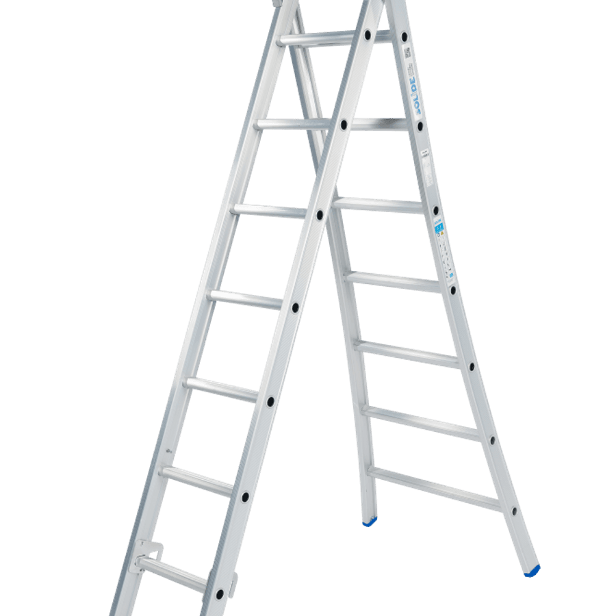 Schuifladder / 2 x 7, open voet, reform