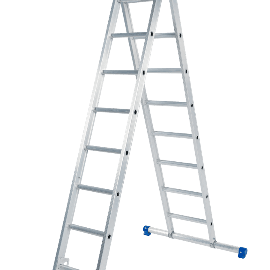 Schuifladder / 2 x 8, rechte voet, reform, STAB290