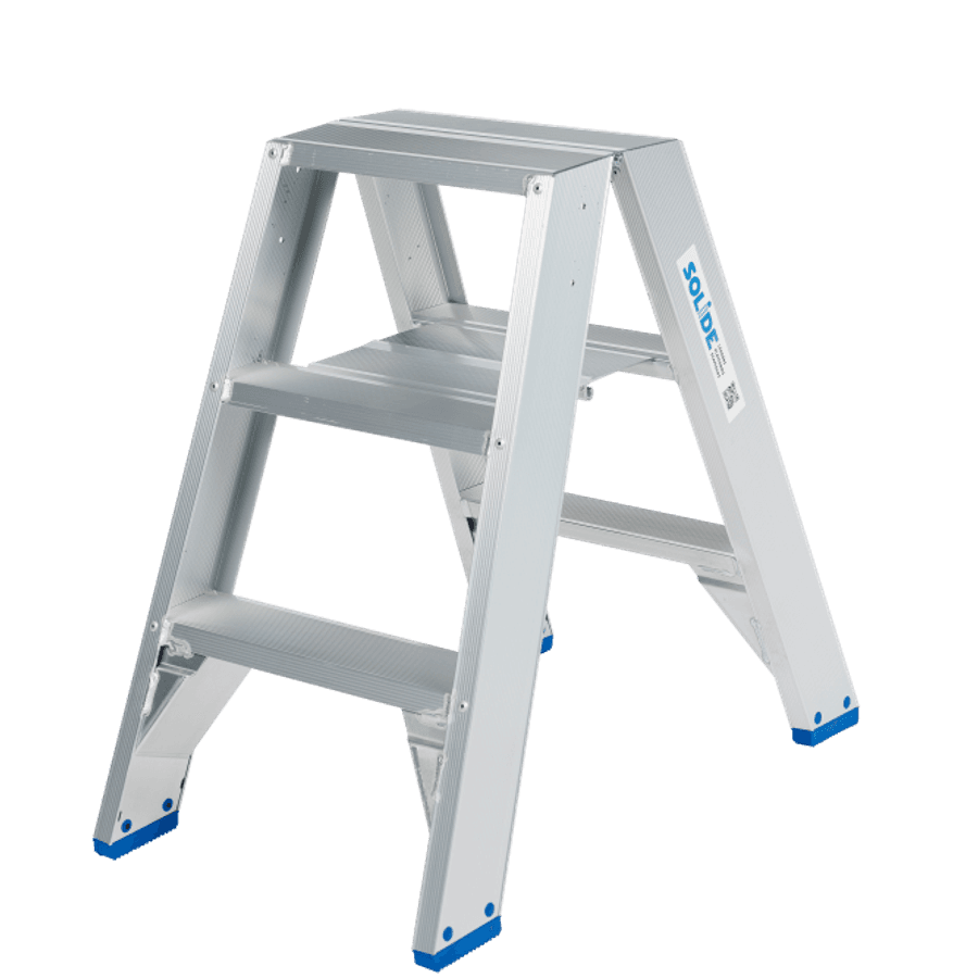 Solide Dubbele trapladder / 2 x 3 treden