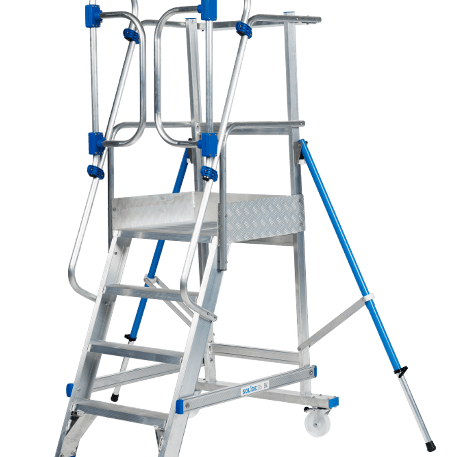 Solide Mobiele bordestrap / 4 treden met zelfsluitende