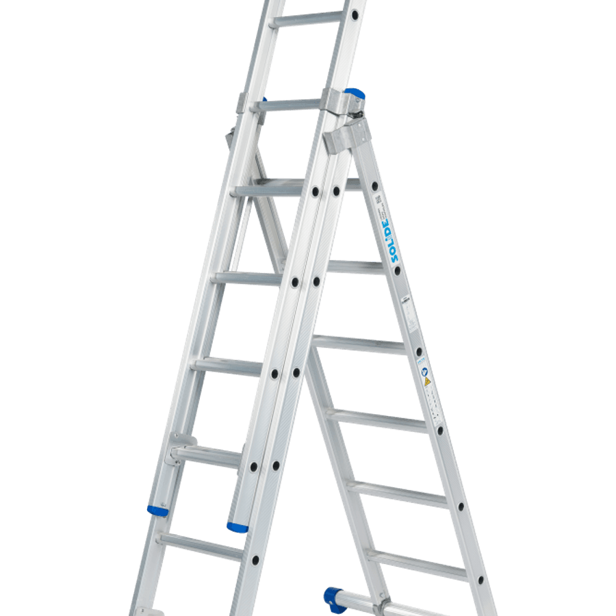 Solide Schuifladder / 3 x 6, rechte voet, reform, STAB390