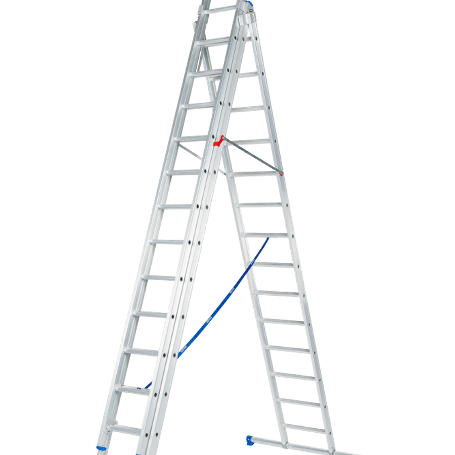 Solide Schuifladder / 3 x 14, rechte voet, reform,