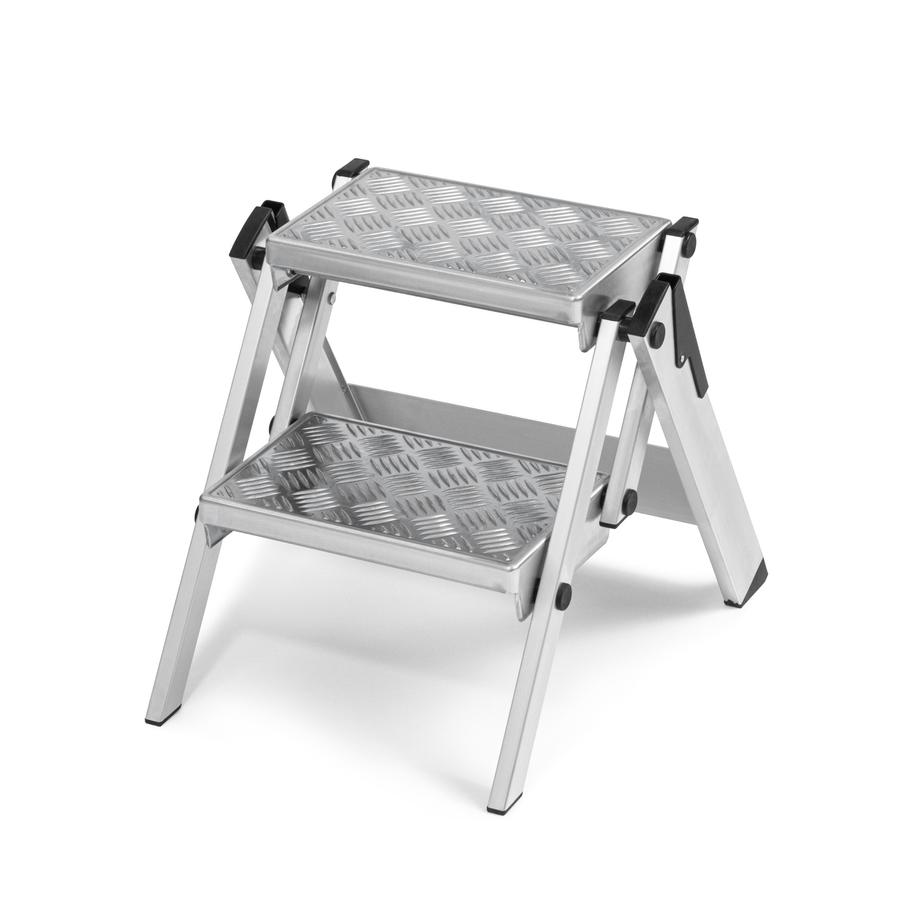 Jumbo aluminium trapladder 2 tr. traanplaat