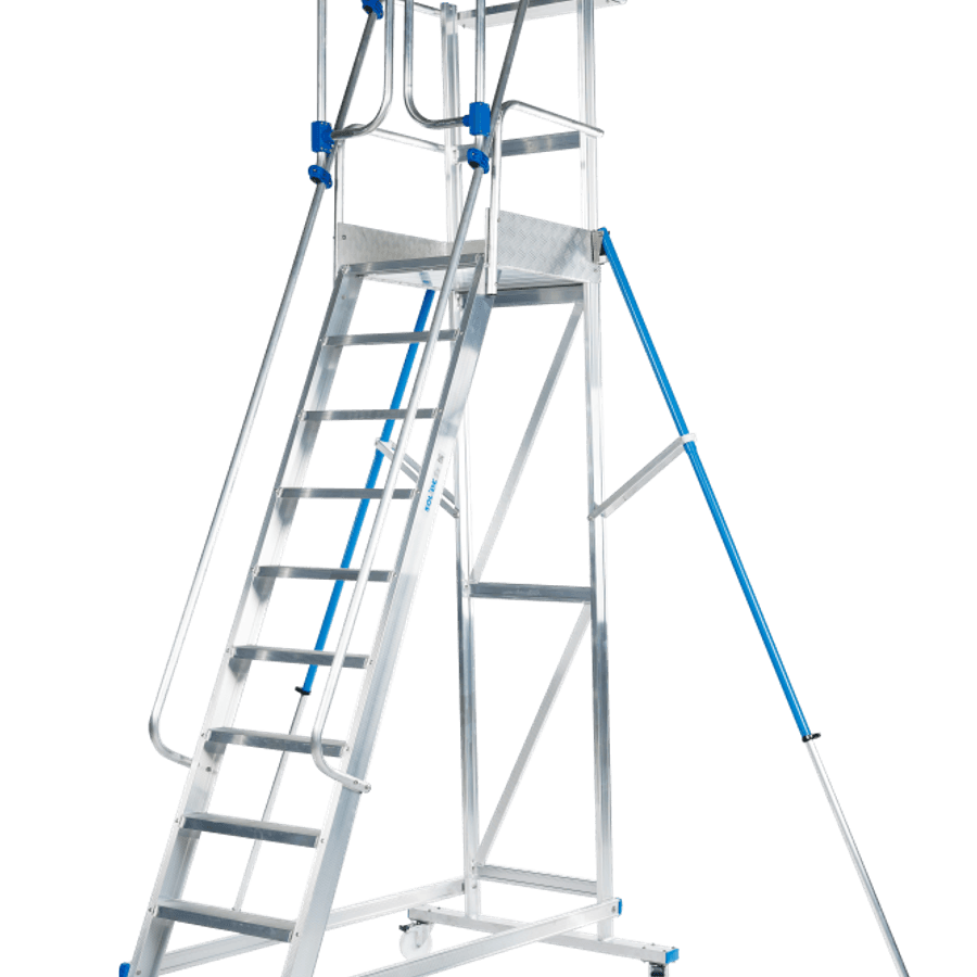 Solide Mobiele bordestrap / 10 treden met zelfsluitende